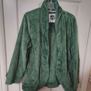 Muk Luks Women's Green Open Front Cardigan Size Large